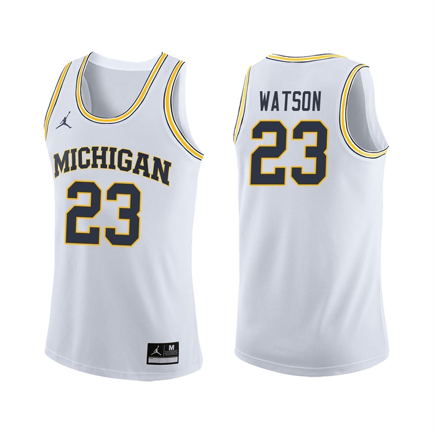 Michigan Wolverines Men's NCAA Ibi Watson #23 White College Basketball Jersey MYA2549RW